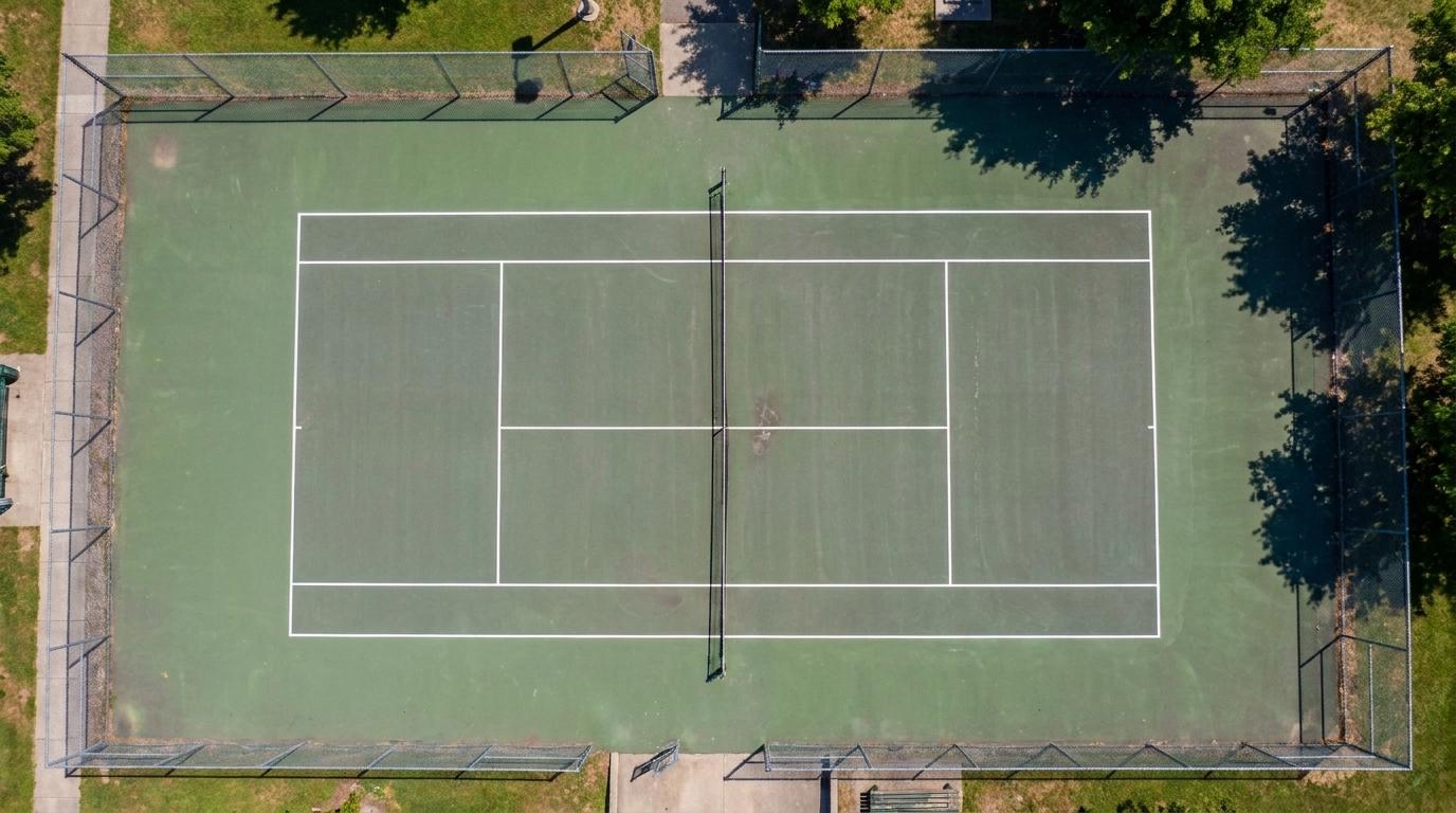 Old tennis court before conversion